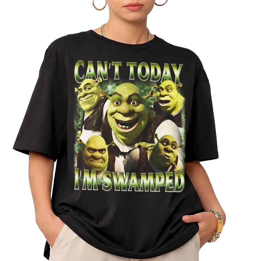 Shrek T-Shirt, Can_t Today I_m Swamped Shirt, Retro 90s Graphic Bootleg Tee